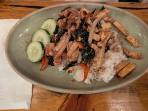 Vegan Pad Gra Prow with tofu at Pai Toronto in Toronto