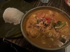 Massamam veg and tofu curry with rice   at Pai Toronto in Toronto