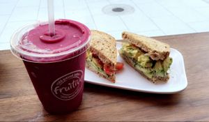 Avo sandwich and smoothie  at Fruitive - Palmer Alley in Washington