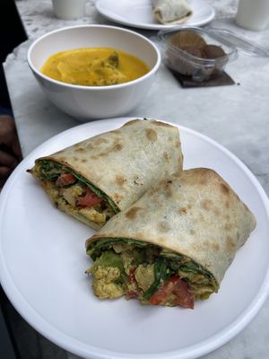  Breakfast Wrap GF and Broccoli Soupp  at Fruitive - Palmer Alley in Washington