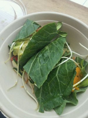 collard green wraps, one of each kind. Small serving, $14.95 at Fruitive - Palmer Alley in Washington