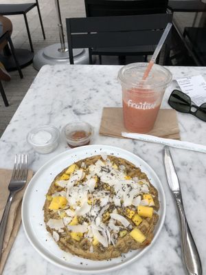 Golden Mango waffles at Fruitive - Palmer Alley in Washington