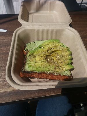 Avocado herb toast at Fruitive - Palmer Alley in Washington