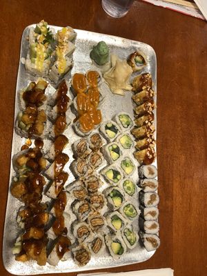 Versions sushi that I shared with friends!  at Sushi Jin in Silver Spring