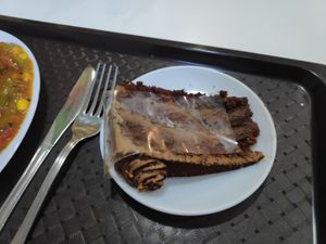 Chocolate-orange cake at Ganesha Vega Etelbar in Budapest