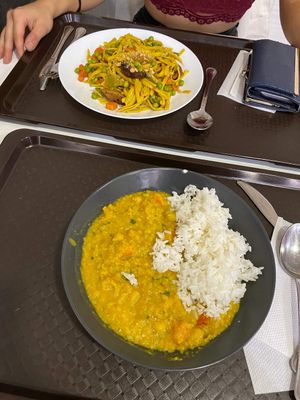 Pasta & curry at Ganesha Vega Etelbar in Budapest