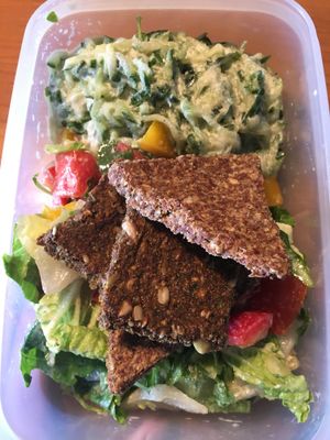 You can take a mix of the two options they offer for lunch menu, with yummy crackers at Veggie Nyers in Budapest