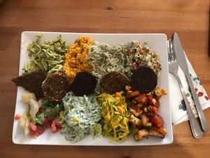 Mixed plate! at Veggie Nyers in Budapest