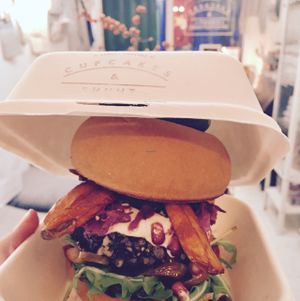  Vegan burger at Cupcakes and Shhht in East London