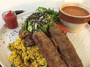 Vegan English Breakfast  at Cupcakes and Shhht in East London