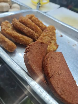 Hashbrown  & Luncheon meat ~ 24/6/22 at Green Healthy Vegetarian 绿康素食 in Central Singapore