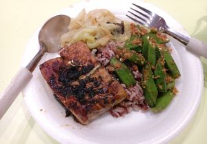 Mixed veggie rice at Green Healthy Vegetarian 绿康素食 in Central Singapore