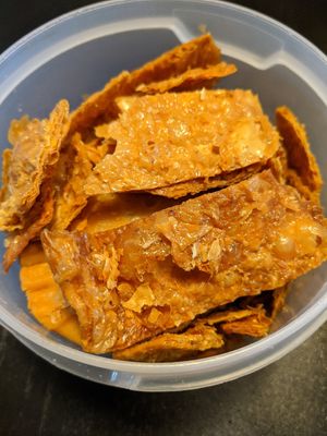 The best fried beancurd skin we've ever tried at Green Healthy Vegetarian 绿康素食 in Central Singapore