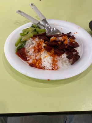 HK style char Siew rice. Very nice! at Green Healthy Vegetarian 绿康素食 in Central Singapore