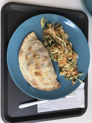 Delicious big crusty dumpling with mexican red kidney filling  at Smaki Roslinne in Krakow