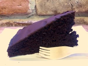 Chocolate cake at Smaki Roslinne in Krakow