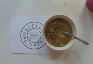 The best potato soup! at Smaki Roslinne in Krakow