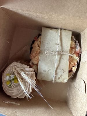 Cupcake and tart  at The Butterwood Bake Consortium in Pittsburgh