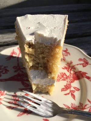 Lavender cake with vanilla icing  at The Butterwood Bake Consortium in Pittsburgh