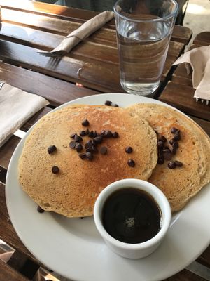 Vegan Chocolate Chip Pancakes  at Love Food Central in St Petersburg