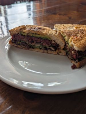 Burger at Love Food Central in St Petersburg