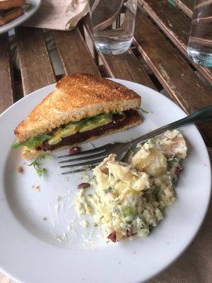 The awesome burger is pretty awesome! at Love Food Central in St Petersburg