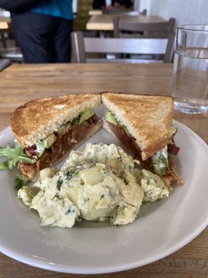 Pulled BBQ jackfruit and potato salad   at Love Food Central in St Petersburg