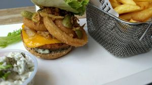 meatless meatburger at Flooh's in Roeselare