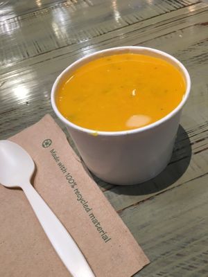 Vegan carrot ginger soup at Little Beet - 18th St in Washington