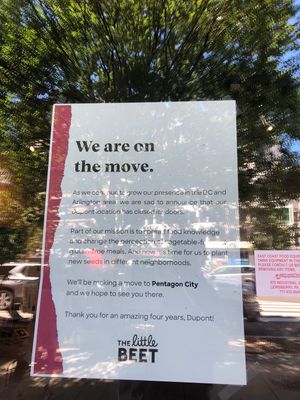 Location closed at Little Beet - 18th St in Washington