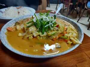 Vegan curry at Casa Ari in Gran Canaria