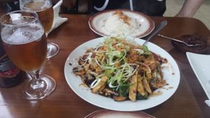 Tempeh and mixed vegetables at Casa Ari in Gran Canaria