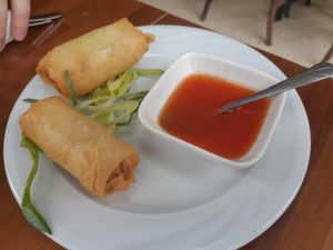 Vegan spring rolls (not their actual Indonesian name) at Casa Ari in Gran Canaria