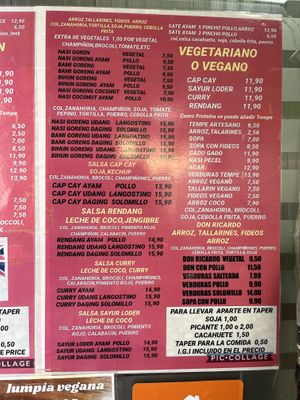 veg menu!  at Casa Ari in Gran Canaria