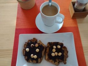 Homemade nutella for breakfast at Awa Viva - Biofood in Gran Canaria