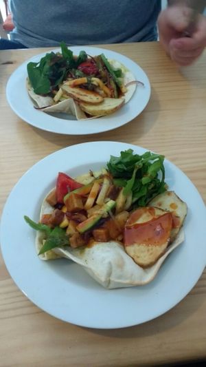 Delicious food and drinks. Happy customers!  at Awa Viva - Biofood in Gran Canaria