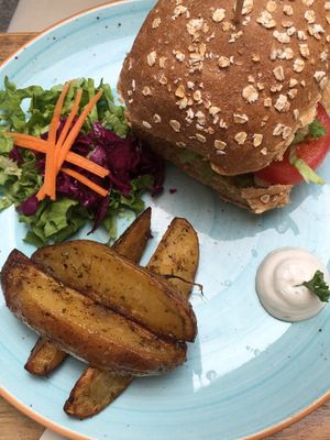 Beyond Meat burger  at L'Orto Gia Salsamentario in Turin