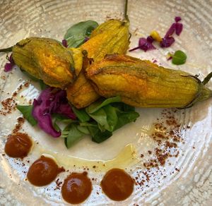 Fiori di zucchine ripieni at L'Orto Gia Salsamentario in Turin