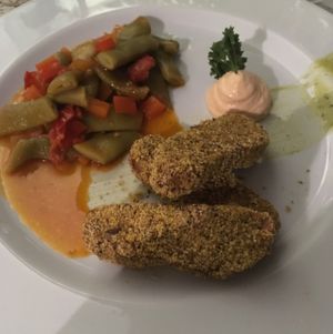 Il Fermentato: tempeh with steamed veggies at L'Orto Gia Salsamentario in Turin