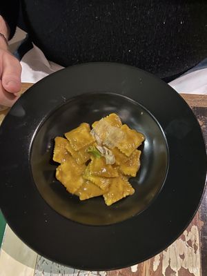 I ravioli di zucca e porro #Veganuary at L'Orto Gia Salsamentario in Turin
