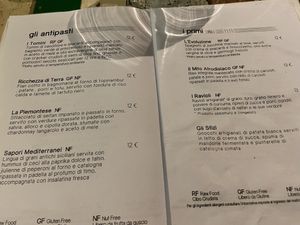 Menu  #Veganuary at L'Orto Gia Salsamentario in Turin