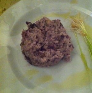 Barolo wine risotto at L'Orto Gia Salsamentario in Turin
