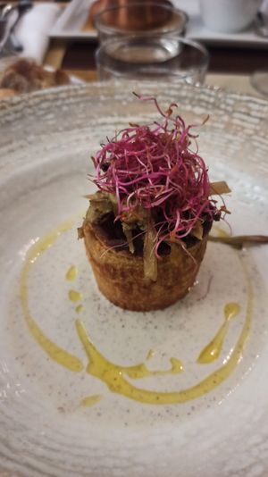 Sformatino di carciofi, tofu, patate e porri at L'Orto Gia Salsamentario in Turin