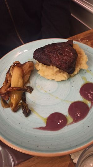 Seitan marinato nel vino, stufato e ripassato in forno. at L'Orto Gia Salsamentario in Turin
