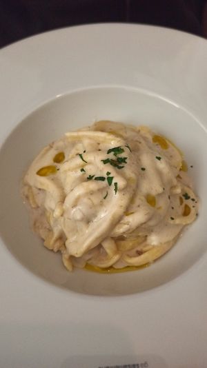 Scialatielli con crema di anacardi e porcini at L'Orto Gia Salsamentario in Turin