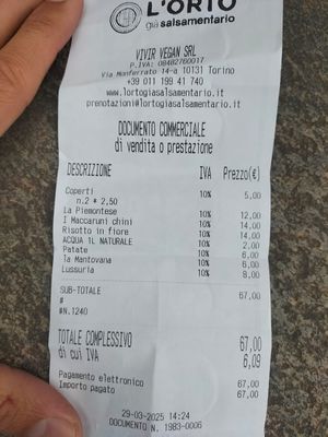  at L'Orto Gia Salsamentario in Turin