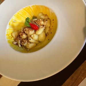 Potato gnocchis at L'Orto Gia Salsamentario in Turin