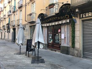 Outside L'Orto Gia Salsamentario at L'Orto Gia Salsamentario in Turin