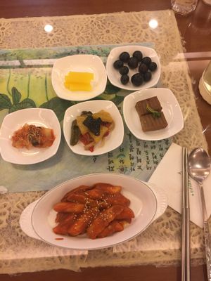 Korean rice cake set specially prepared for us at Jeoksubang - 적수방 in Seoul