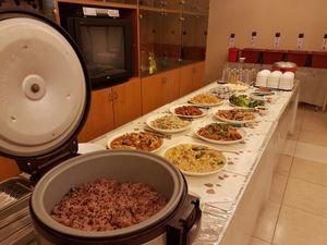 Lunch spread of rice and dishes at Jeoksubang - 적수방 in Seoul